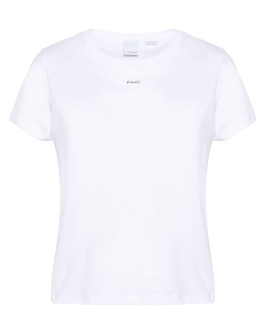 Camiseta con logo estampado Pinko de color White