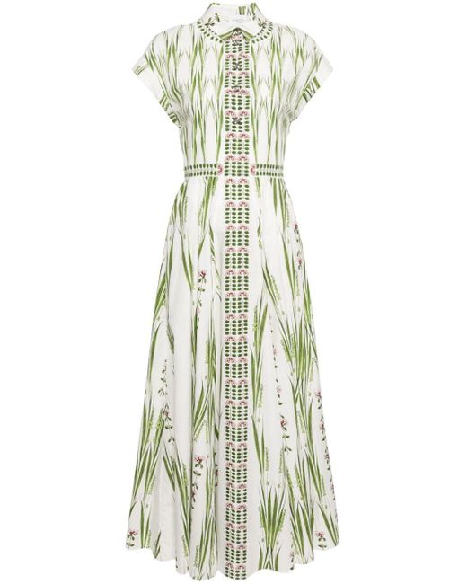 Giambattista Valli White Kleid mit Jardin du Cap-Print