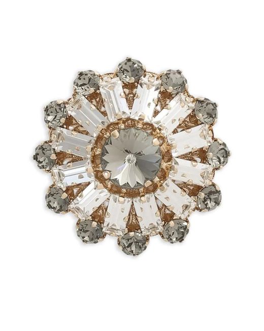Dolce & Gabbana White Crystal-Embellished Brooch for men