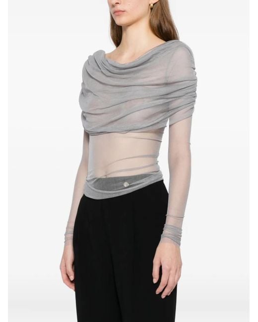 Christopher Esber White Veiled Top