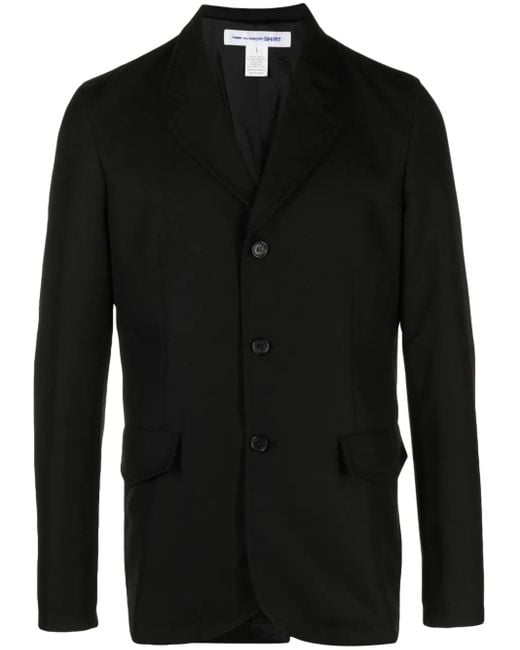 メンズ Comme des Garçons ノッチドラペル シングルジャケット Black