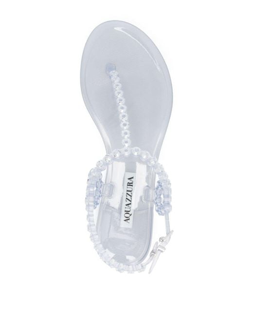 Sandales Almost Bare à ornements en cristal Aquazzura en coloris White