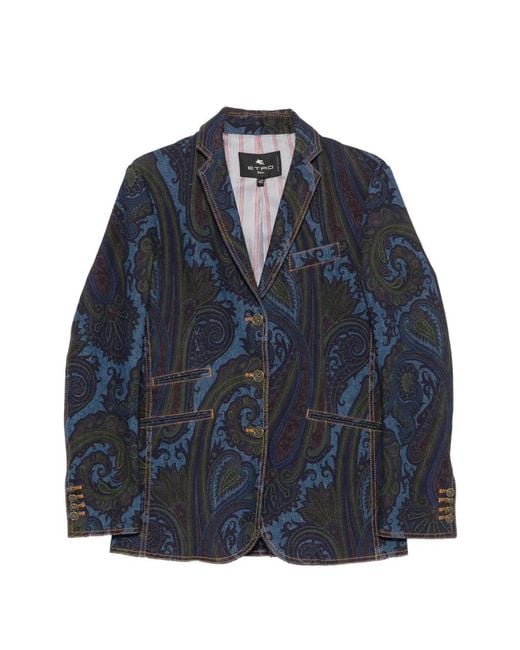 Etro Denim Jack in het Blue