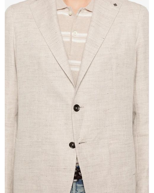 Tagliatore White Button-Fastening Blazer for men