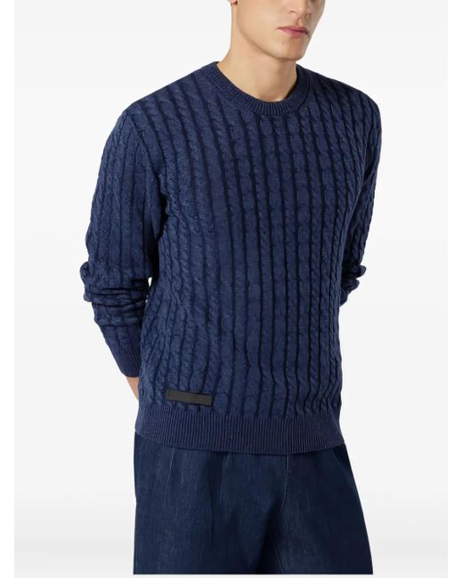Sease Blue Cable-Knit Sweater for men