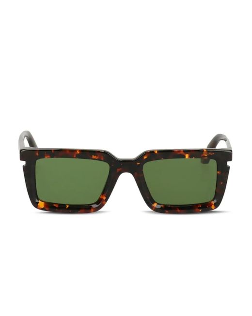 Off-White c/o Virgil Abloh Green Tortoiseshell Square-Frame Sunglasses