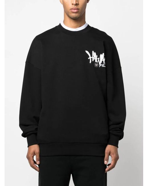 Philipp Plein Black Hawaii Long-Sleeve Sweatshirt for men