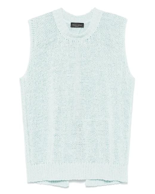 Roberto Collina Blue Cotton-Blend Top