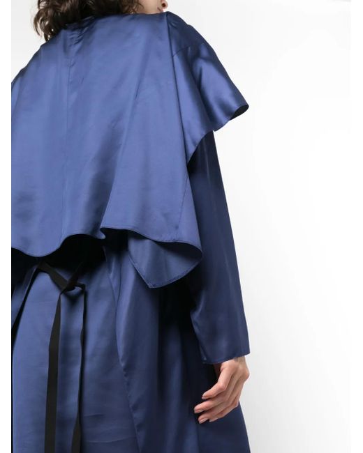 MM6 by Maison Margiela Blue Draped Satin Midi Dress