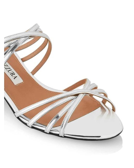 Aquazzura White Tell Me Multi-Strap Sandals