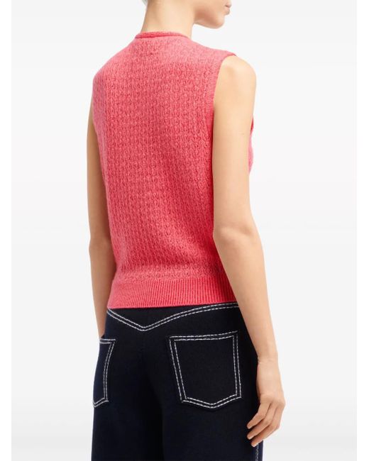 Barrie Pink V-Neck Cashmere Top