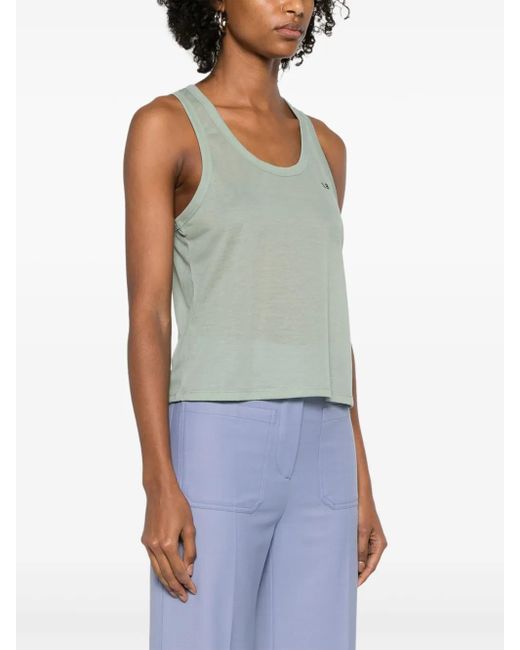 Victoria Beckham Green Crepe Tank Top