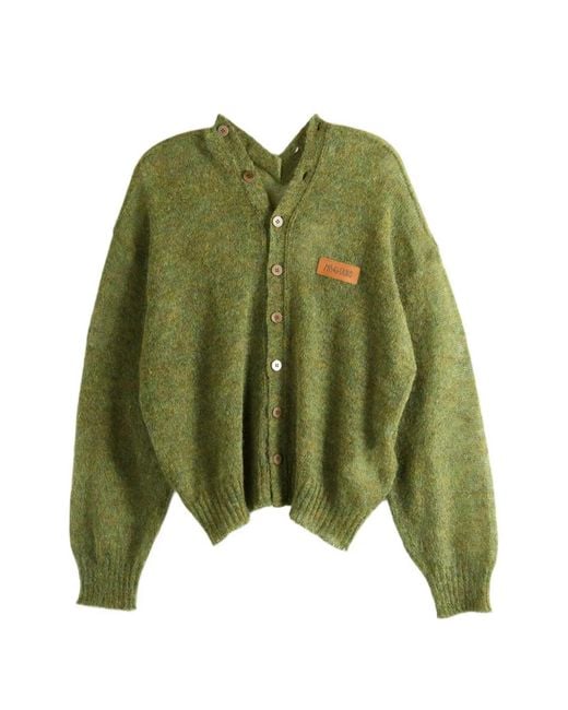 Magliano Green Drew Barrymore Logo-Patch Cardigan
