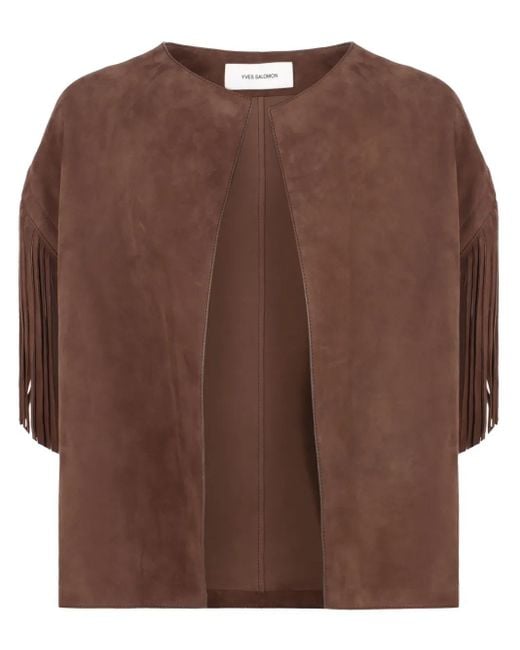 Yves Salomon Brown Suede Jacket