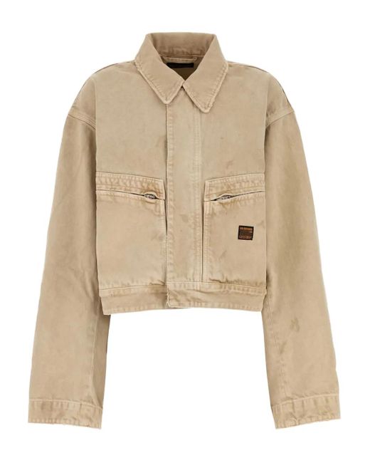 Giacca Workwear Crop di Balenciaga in Natural