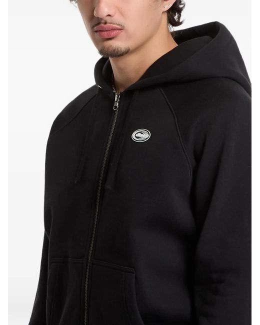 Dime Black Marathon Logo-Patch Hoodie