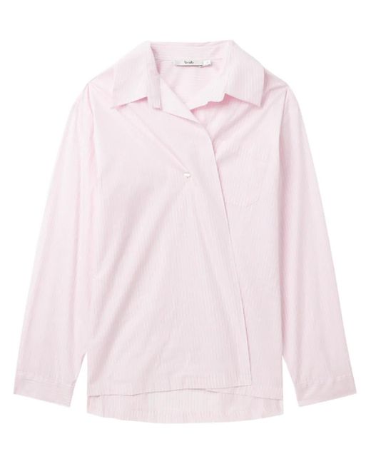 B+ AB Pink Asymmetric Cotton Shirt