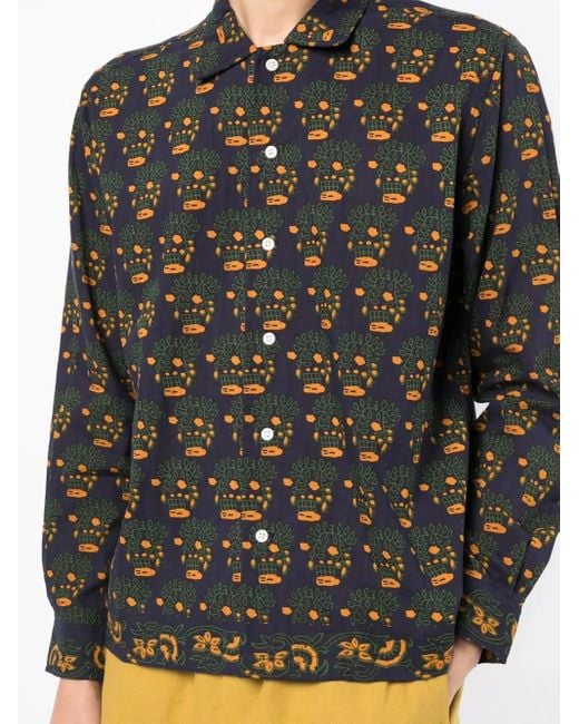 Bode Black Graphic-Print Button-Up Shirt for men