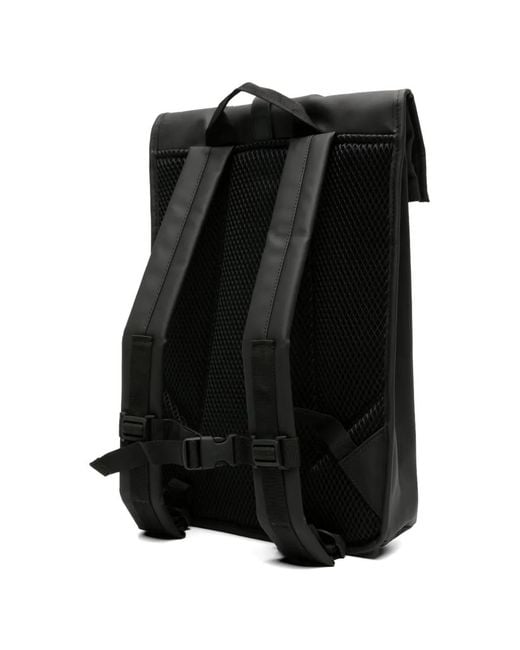 Rains Black Rolltop Backpack