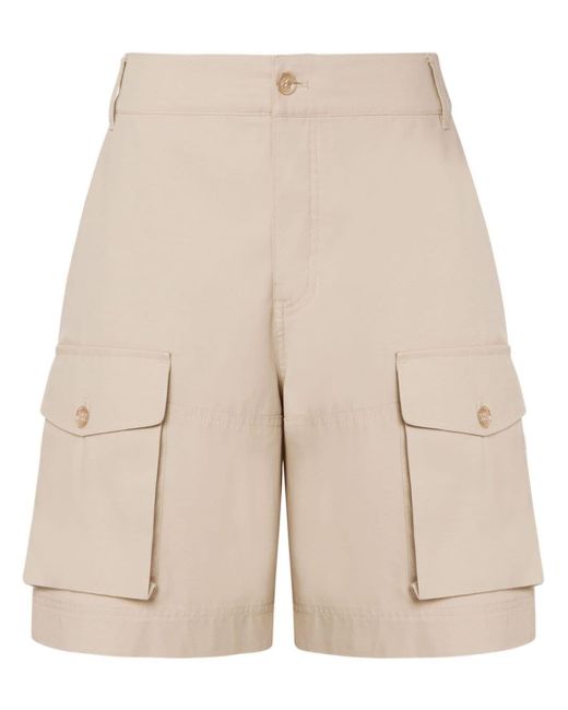 Moschino Jeans Natural Cargo-Shorts mit hohem Bund
