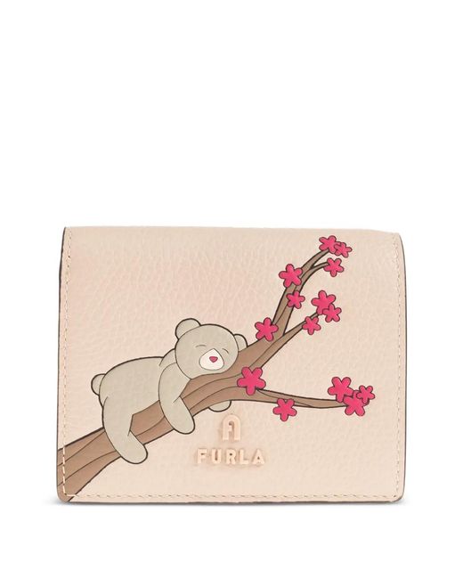 Furla Pink Bear-Print Wallet
