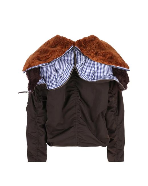 Loewe Black Shearling-Trimmed Bomber Jacket for men