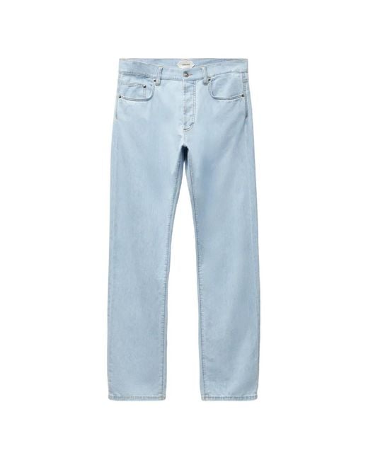 Versace Blue Straight Chambray Jeans for men