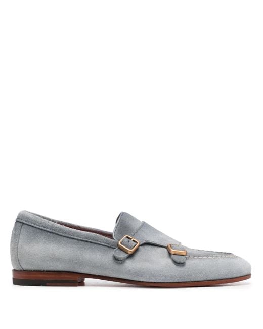 Zapatos monk con hebilla doble Santoni de hombre de color Gray