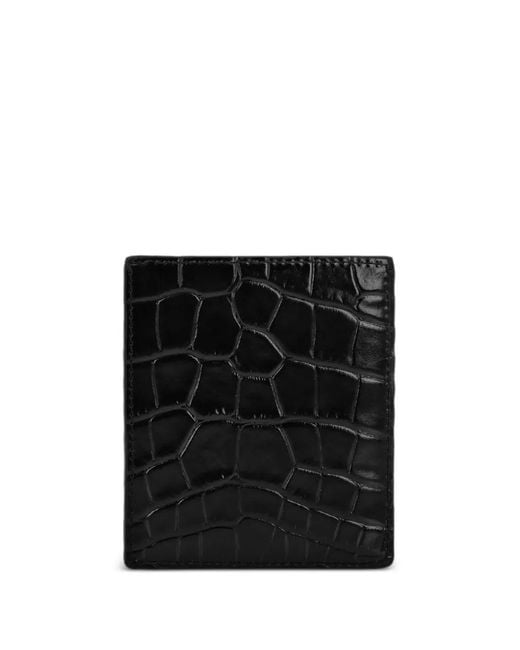 Philipp Plein Black Crocodille-Effect Cardholder for men