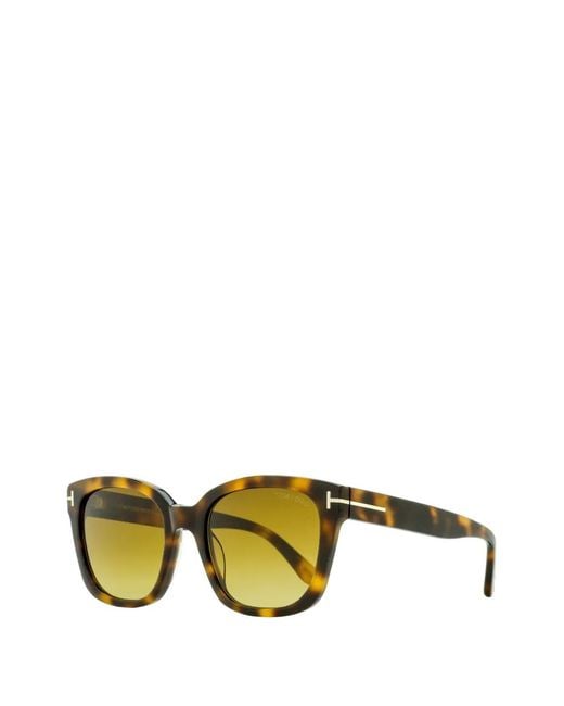 Tom Ford Green Rectangle Stepped Bridge Sunglasses