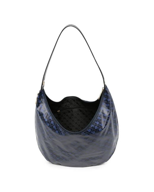 Gherardini Blue Logo-Print Shoulder Bag