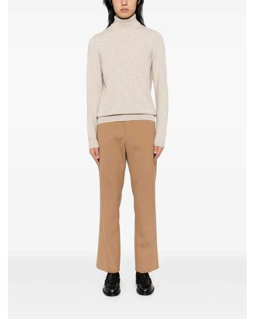 Fedeli White Cashmere Mélange Roll-Neck Knitted Sweater for men