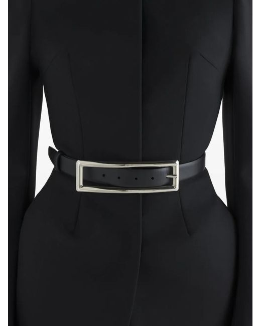 Mugler Black Rectangular-Buckle Belt