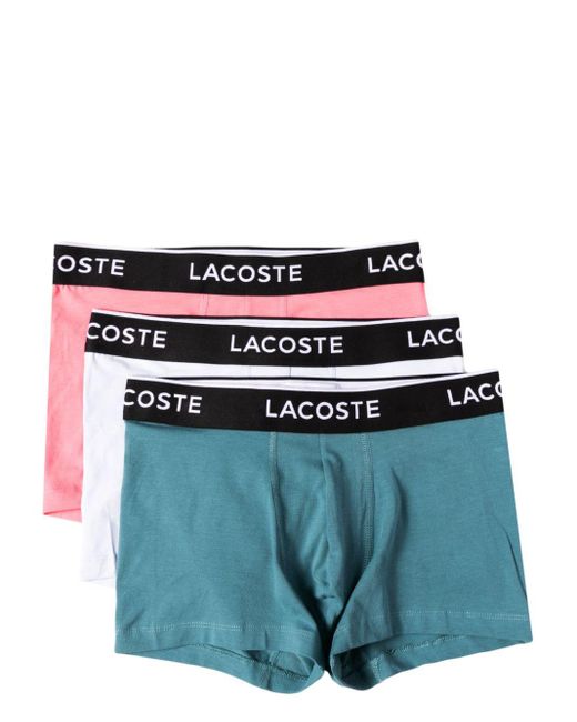 Lacoste Blue Logo-band Three-piece Boxer Set for men