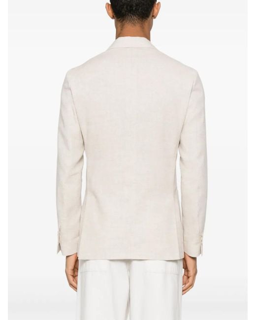Lardini Natural Double-Breasted Blazer for men