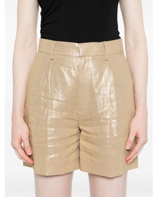 Ralph Lauren Collection Natural Beverleigh Foiled Linen Shorts