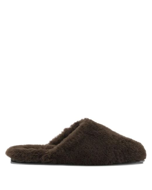 Aeyde Brown Rega Shearling Flat Mules