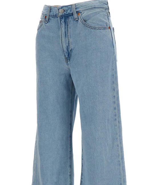Levi's Blue Wide-Leg Button Jeans