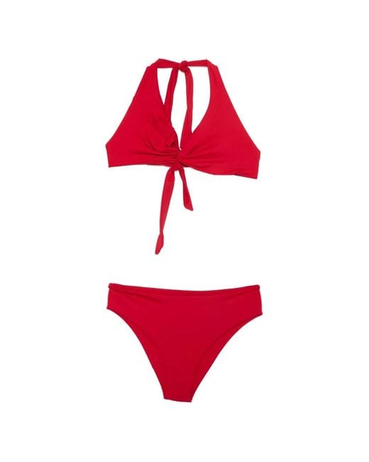 Fisico Red Tie Halterneck Bikini