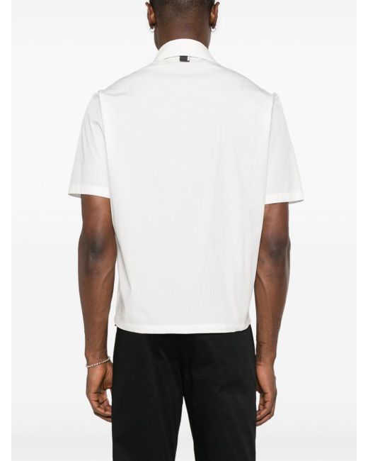 Low Brand Kurzärmeliges Hemd mit Reißverschluss in White für Herren