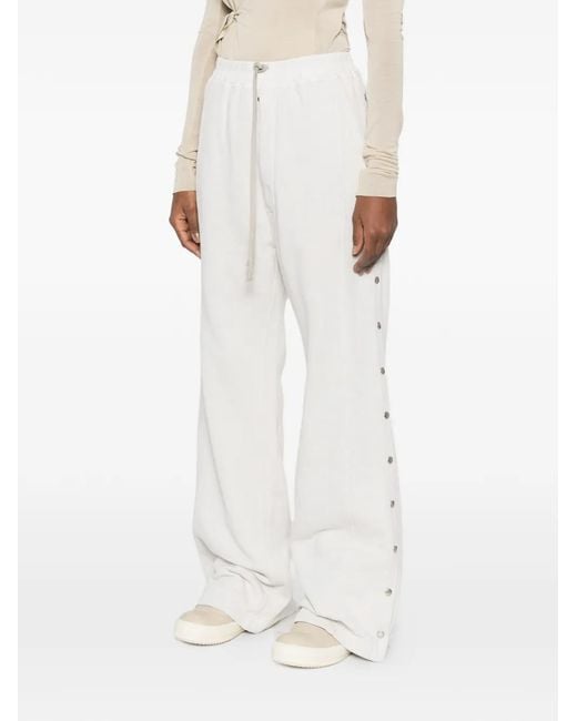 Rick Owens White Drawstring Trousers
