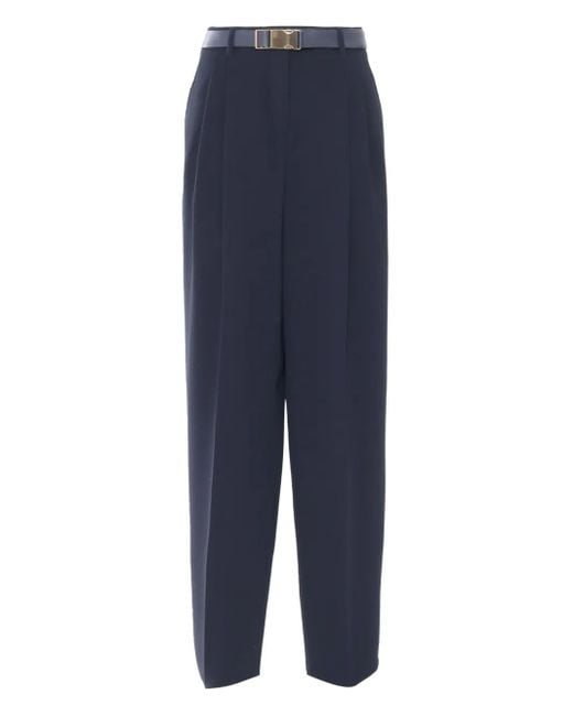 Max Mara Blue Neottia Hose Mit Gürtel