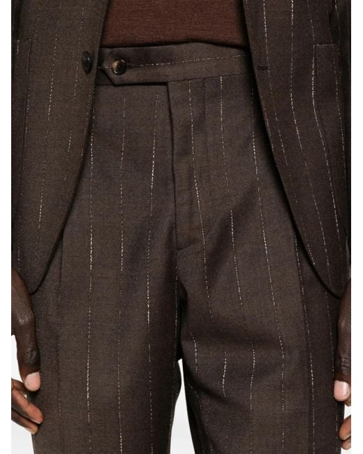 Manuel Ritz Brown Wool-Blend Single-Breasted Suit for men