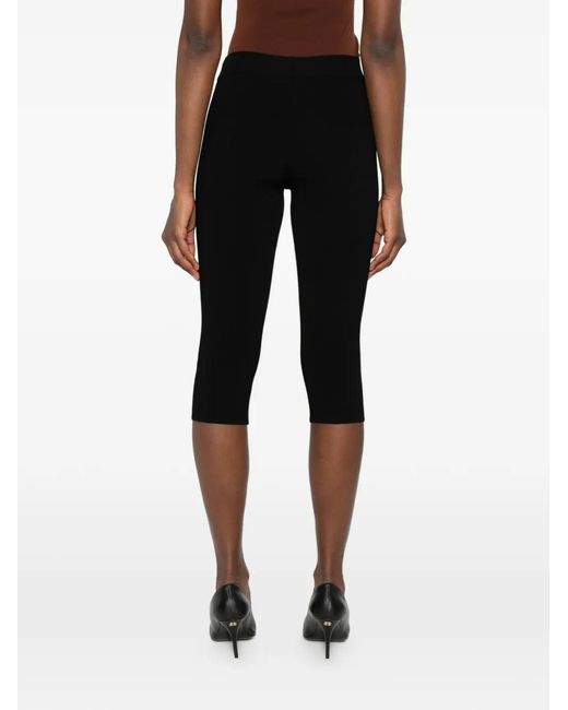 Magda Butrym Black Ribbed Capri-Length Trousers