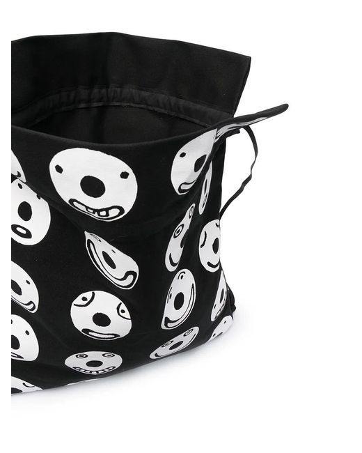 10 Corso Como Black Graphic-Print Backpack
