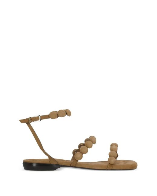 Ash White Regy Sphere-Embellished Suede Sandals