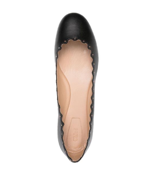 Chloé Black Lauren Stud-embellished Ballerina Shoes