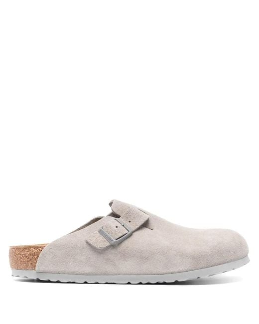 Birkenstock White Boston Clogs for men