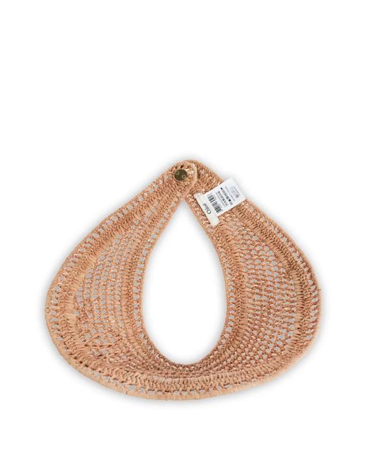 Chloé Natural Logo-Embroidered Raffia Visor