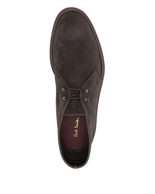 メンズ Paul Smith レースアップ スエードブーツ Brown